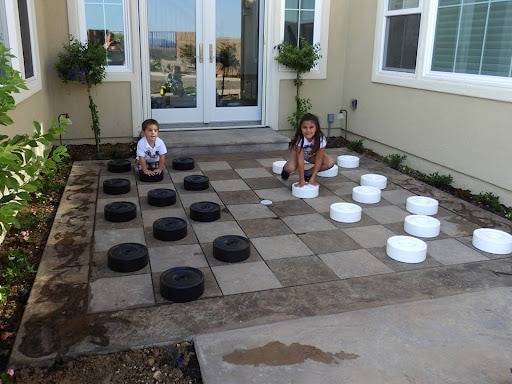 patio with chess
